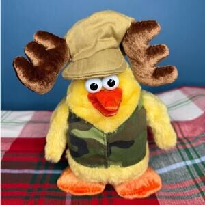 DanDee Singing & Dancing Chicken Christmas Camo Hunting Vest Reindeer Antler Hat